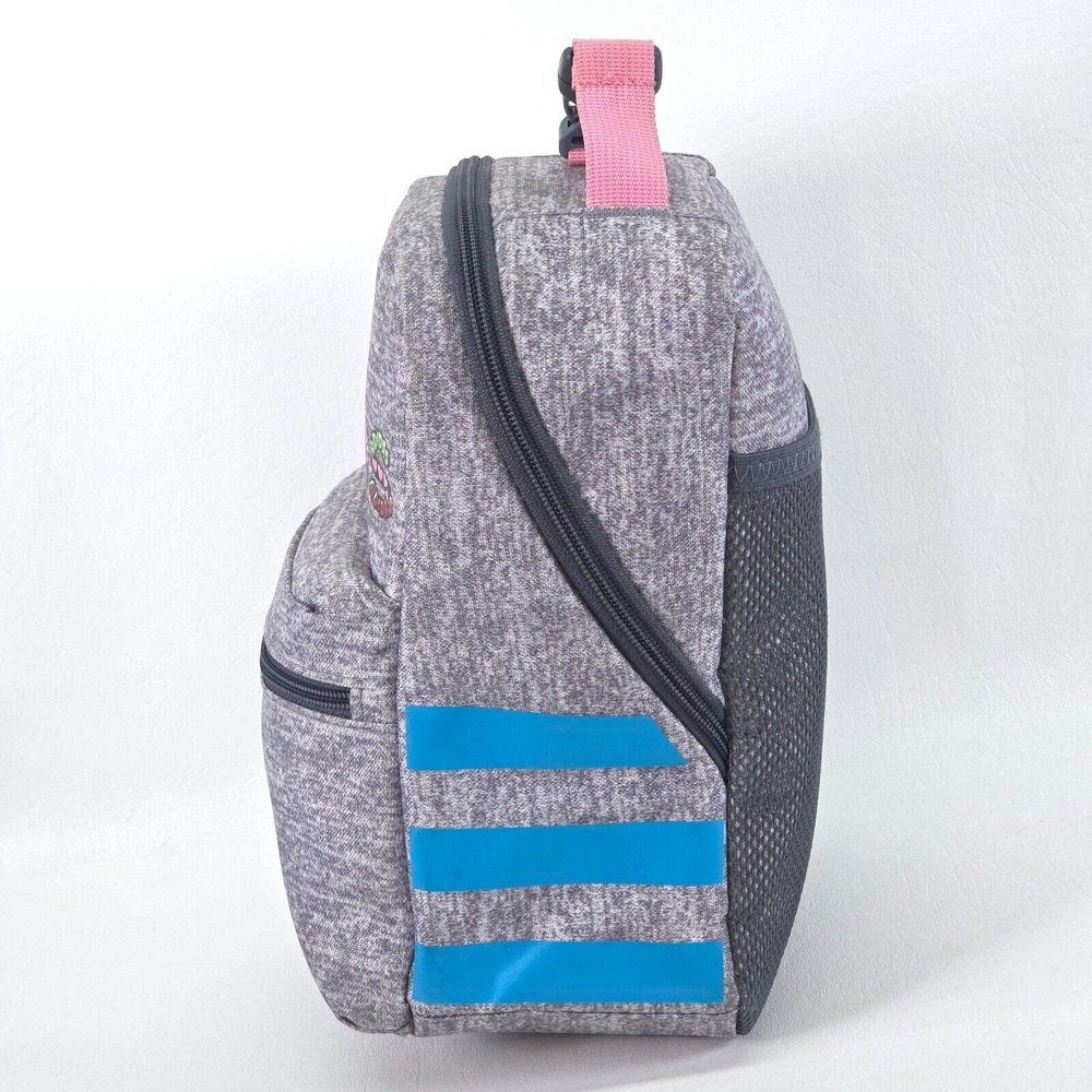 adidas Santiago‎ 2 Insulated Lunch Bag Gray Three Stripe Brand Full Zip Colorful - Picture 3 of 16